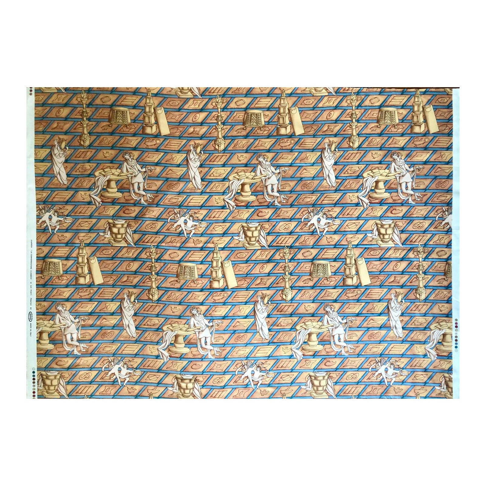 Raro pannello in tessuto disegnato da Gio Ponti
