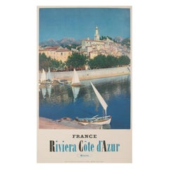 Petit, Original Vintage Poster, French Riviera, Cote d'Azur, Menton, 1960