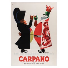 Testa, Original-Vintage-Poster, Carpano, Italienischer Vermouth, Napoleon, Turin 1954