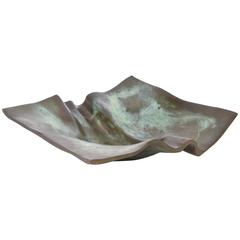 Vintage Sculptural Folded Bronze Bowl or Dish or Object