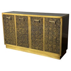 Servidor/Tablero/Credenza de latón Mastercraft de Bernhard Rhone, años 70