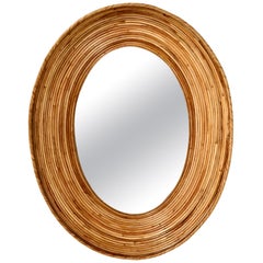 Oval Rattan Wall Mirror