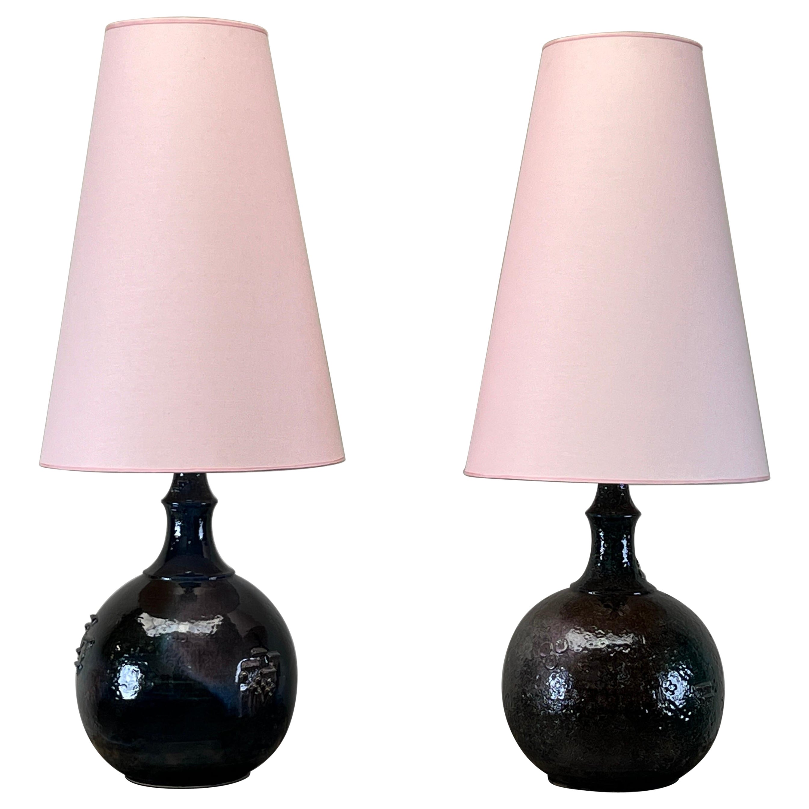 A Large Pair of Table Lamps by Bjorn Wiinblad