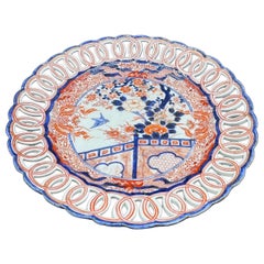 13 Inch Imari Plate with reticulated & Pierced Rim