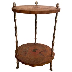 Neoclassical Style Faux-Bamboo bronze and lacquered gueridon by Maison Baguès