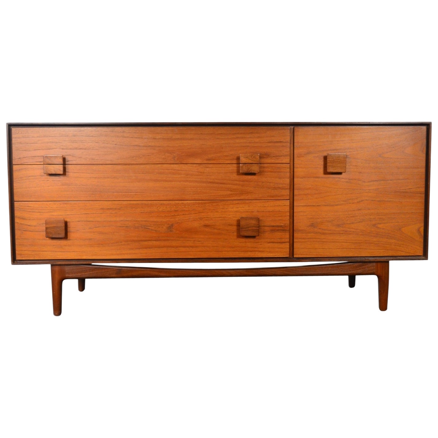 Ib Kofod Larsen "Danish Range" Lowboy Dresser in Teak + Afromosia