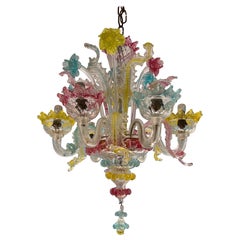 Murano venetian glass chandelier multicolor