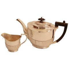 Hallmarked English Sterling Silver Teapot and Creamer