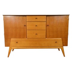 Tall Mahogany and Birch Sideboard by Lebus Link