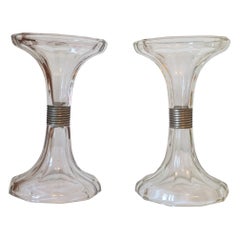 Pair of Art Deco Glass Shelf Supports