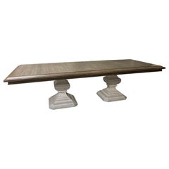 Table de salle à manger à deux piédestaux et plateau amovible, 21e siècle