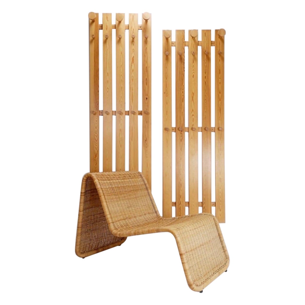 Rattan and wickers Longue Chair For Sale