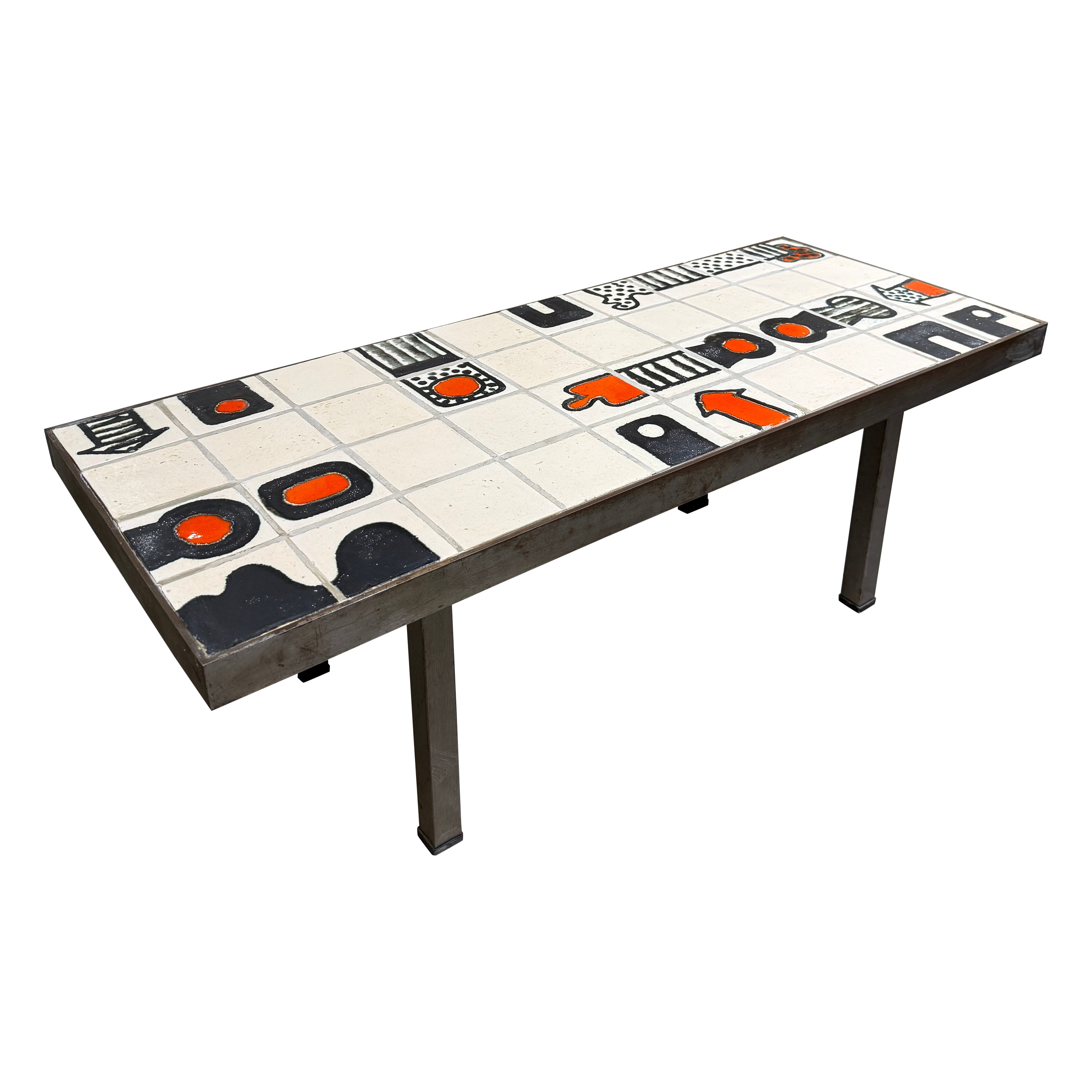 Tavolino in ceramica Jacques Blin Francia 1970