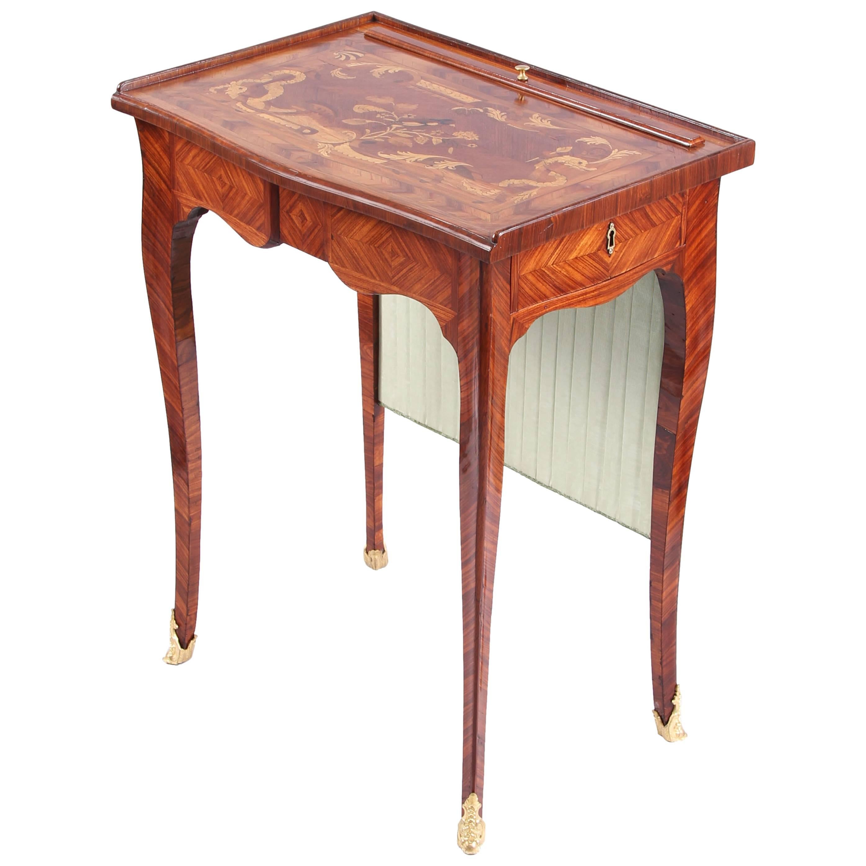 Louis XV Writing Table Kingwood & Marquetry by Leonard Boudin