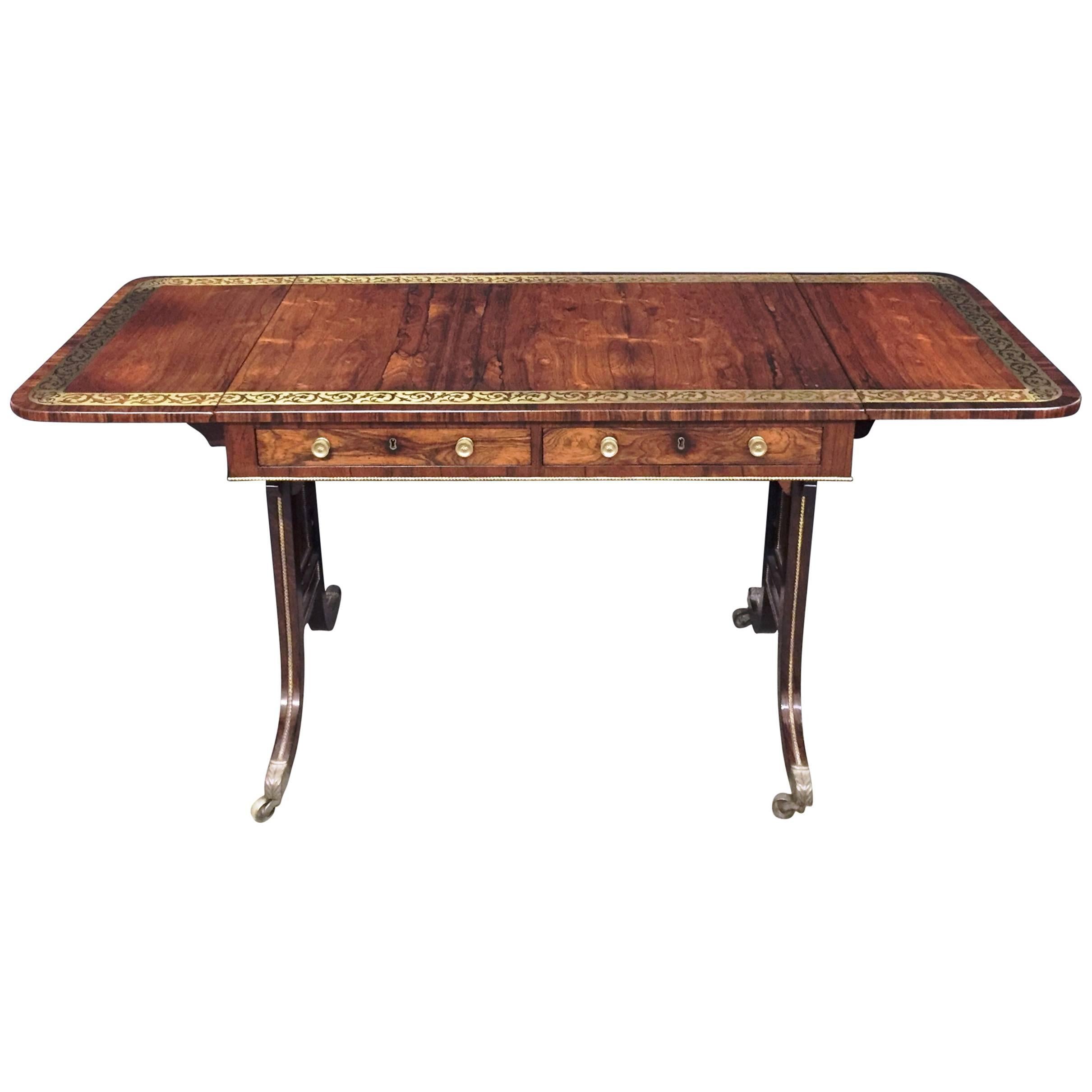 Regency Period, Brass Inlaid Sofa Table