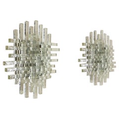 Deux grandes appliques de Murano par Albano Poli pour PoliArte, Italie, années 1970