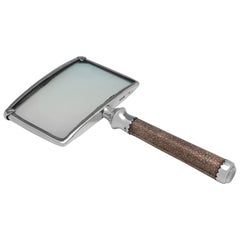Antique sterling silver and shagreen handled magnifying glass made in 1923