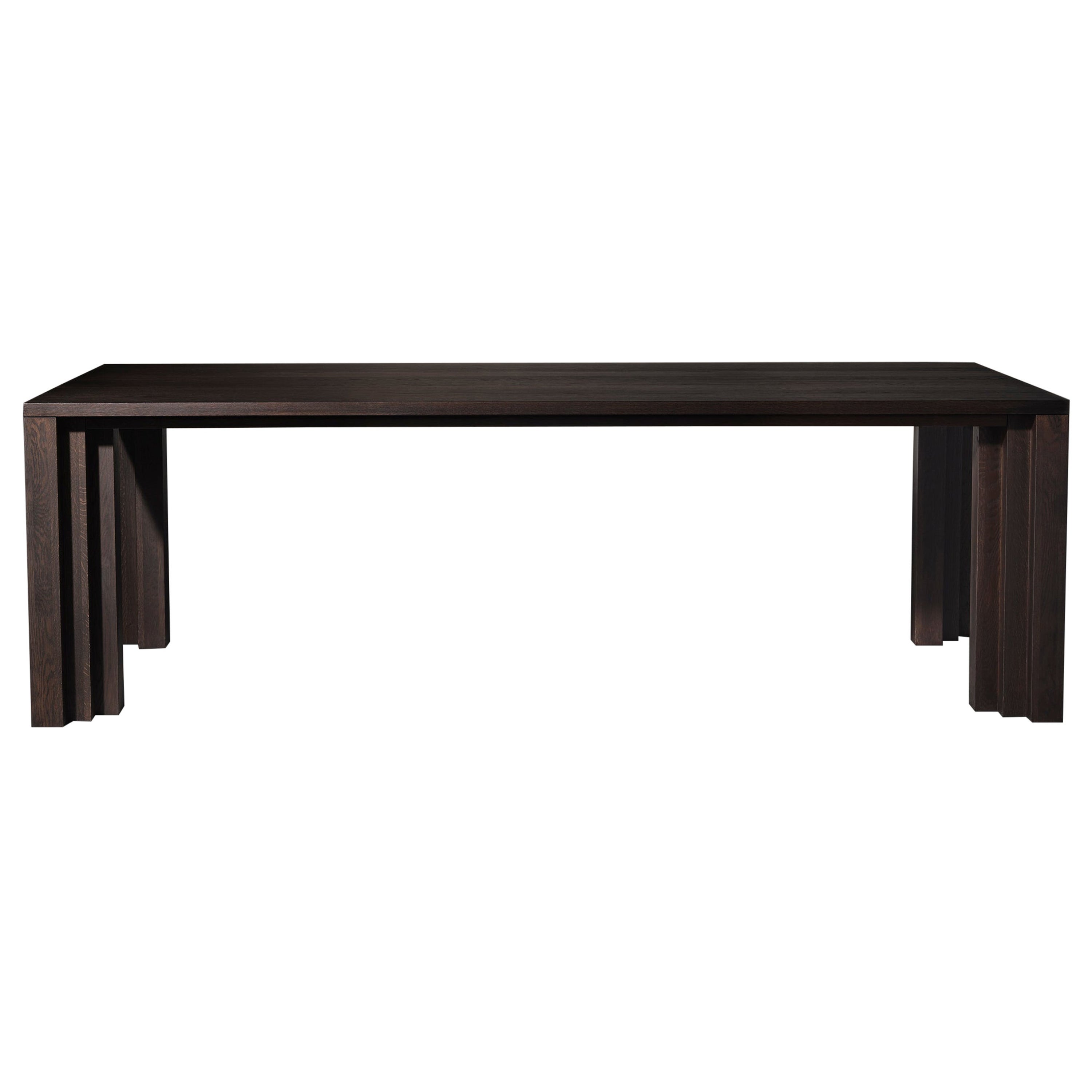 Large Dining Table in Solid Dark Brown European Oak - Cadence by Mokko