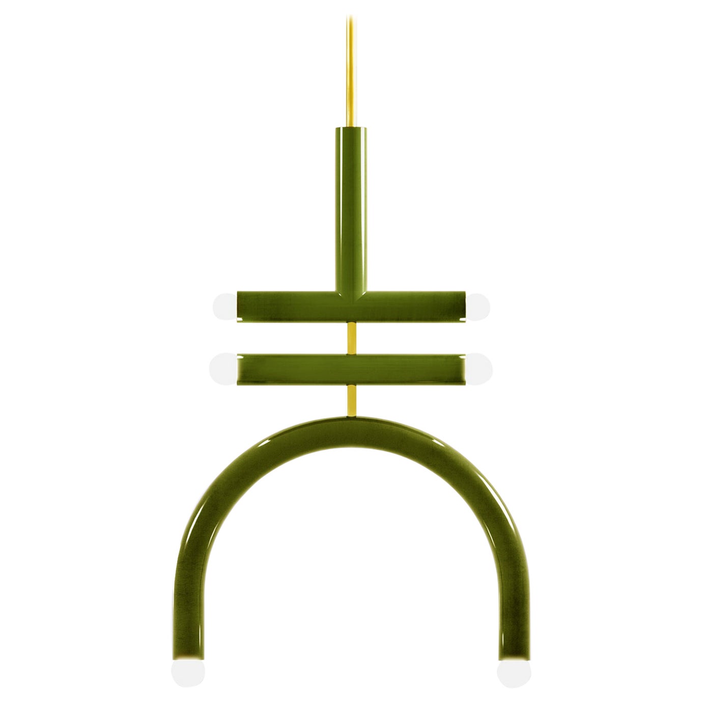 Ceramic Pendant Lamp 'TRN F2' by Pani Jurek, Green