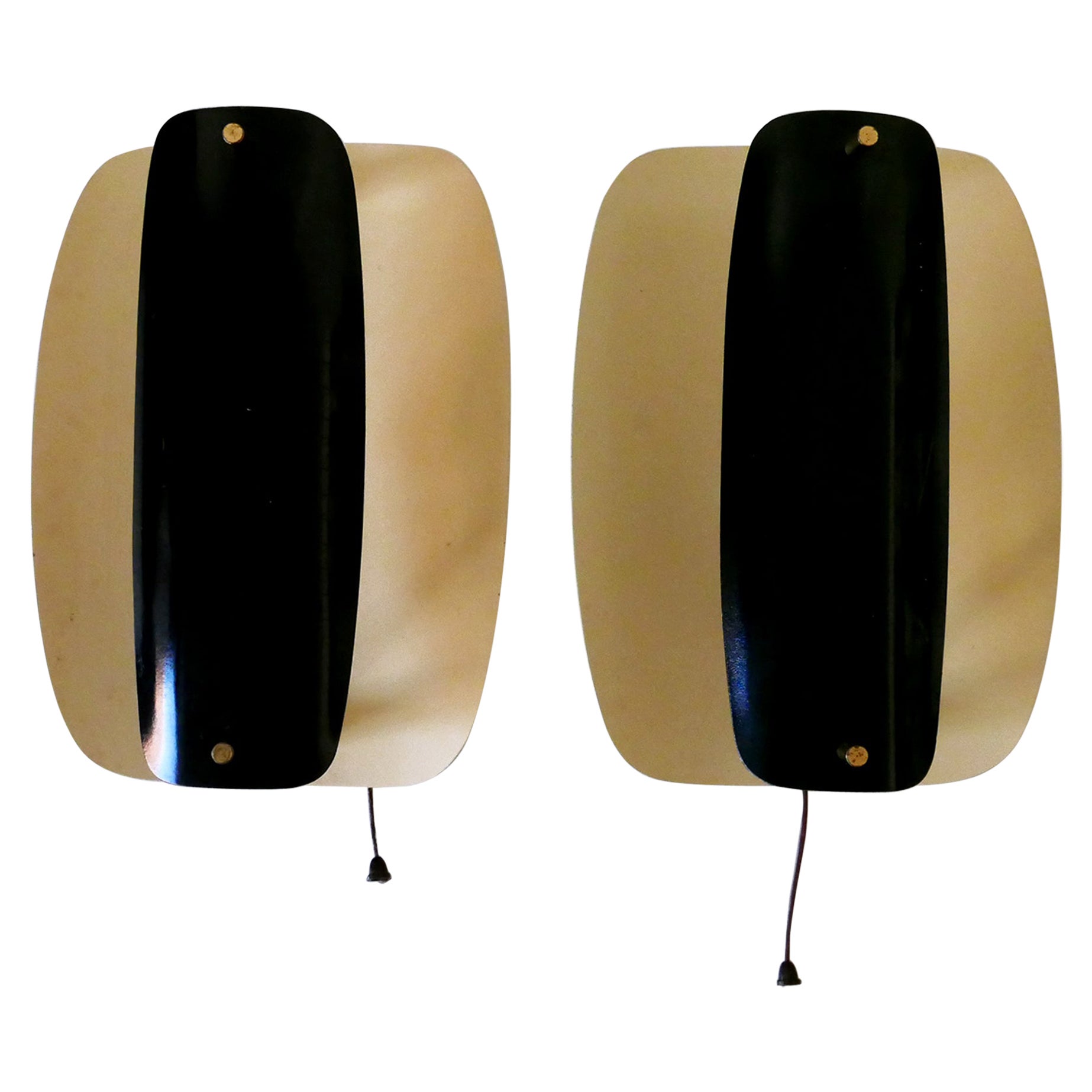 Set von zwei seltenen und eleganten Mid-Century-Modern-Wandleuchtern oder Wandlampen, Deutschland 1960er Jahre