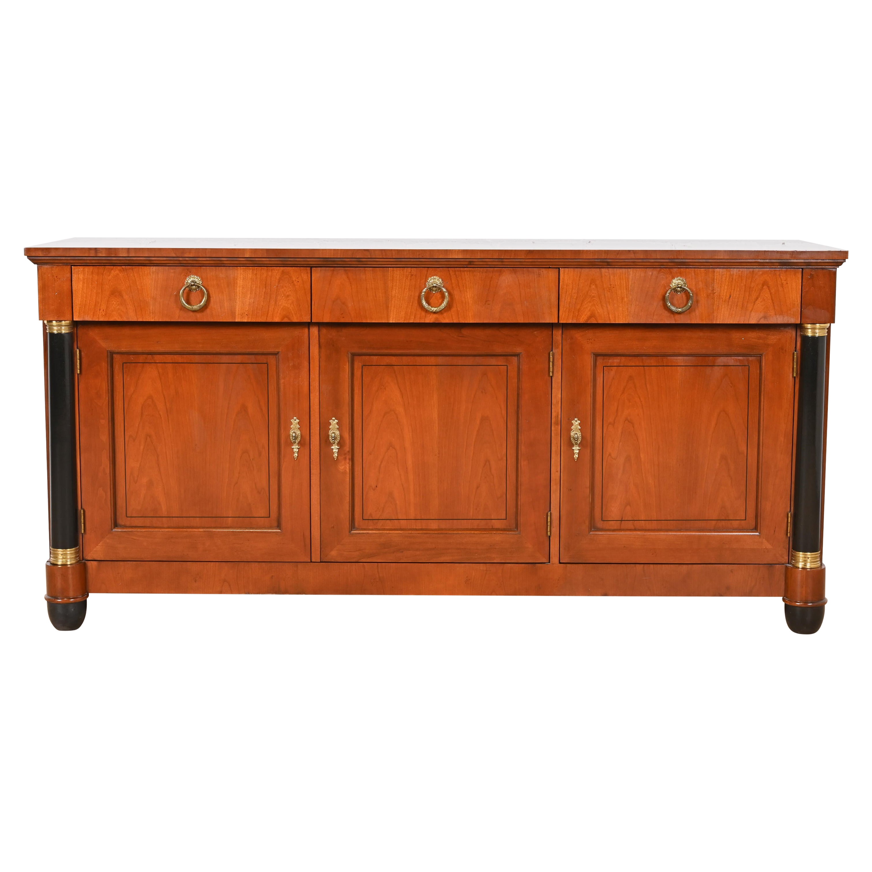 Buffet Empire français en bois de cerisier et partiellement ébénisé de Baker Furniture en vente