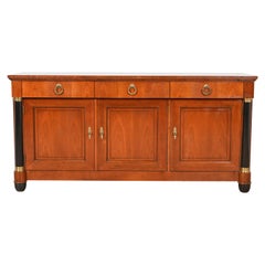 Baker Furniture French Empire Cherry Wood and Parcel Ebonized Sideboard