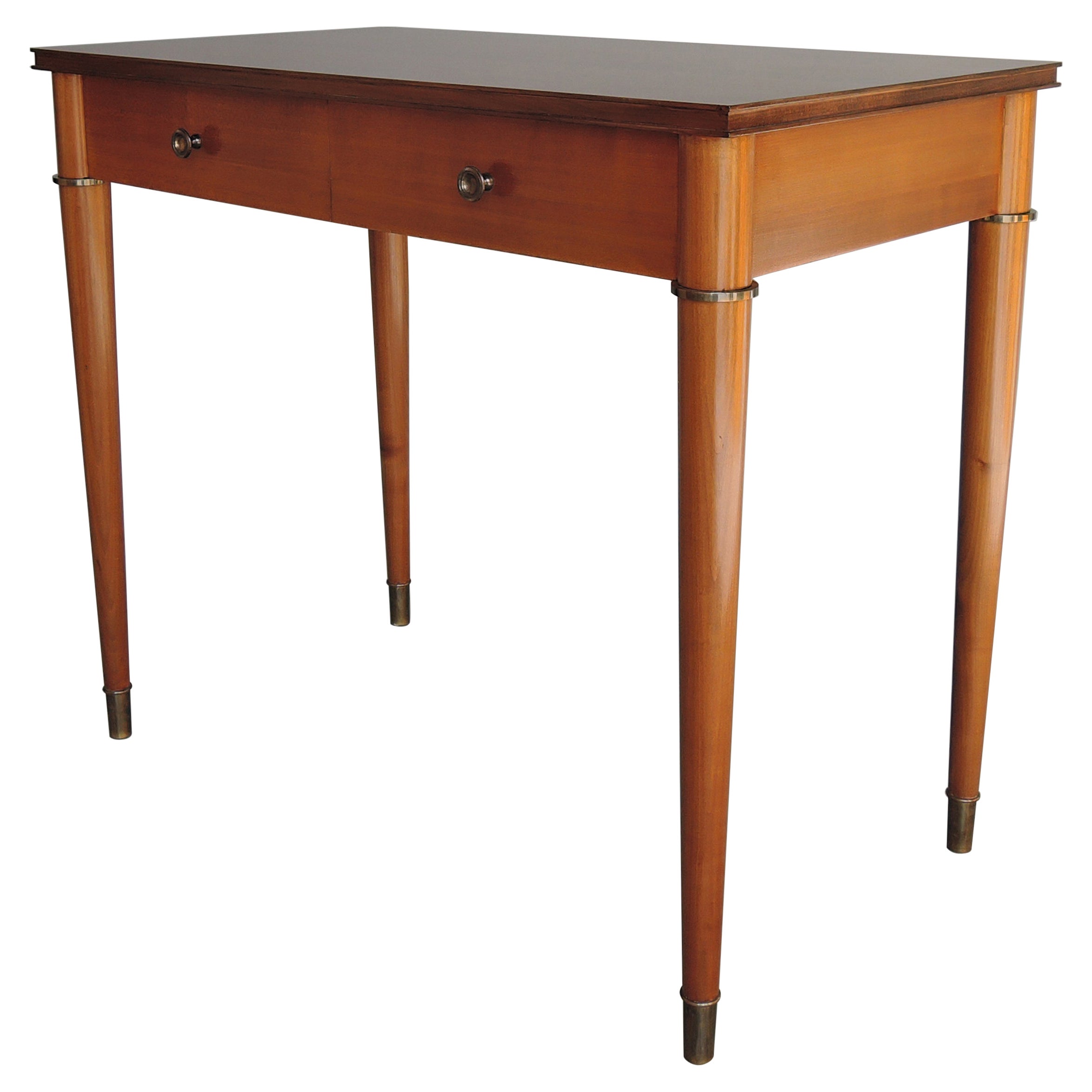 Fine French Art Deco Cherry Desk with Bronze Details