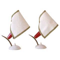 Set of Two Rare & Lovely Mid-Century Modern Bedside Table Lamps Germany 1950s