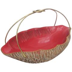 Italian 1950s Hand-Carved Wooden Basket by Aldo Tura