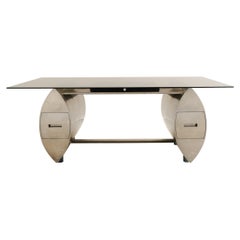 Unique stainless steel desk, Anonymous French production from the 80s
