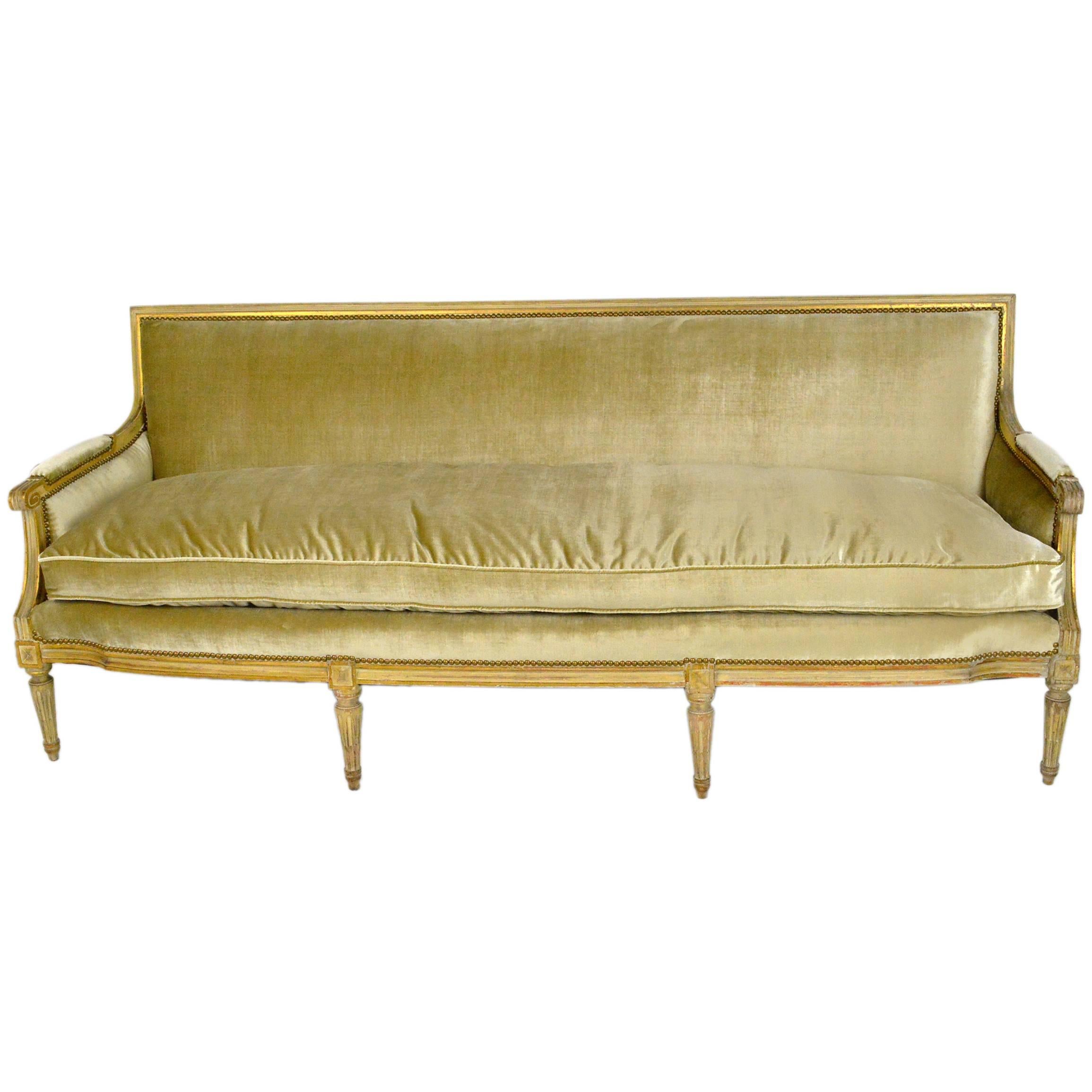 French Louis XVI Style Painted Canape Sofa