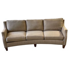 Three Seat Curved Shape Sofa in a Greek Key Design Fabric, 21st Century