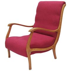 Italian 1950s Mitzi Bentwood Armchair Designed by Ezio Longhi