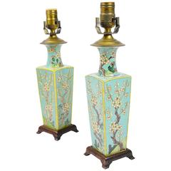 Pair of Hand-Painted Chinese Porcelain Table Lamps