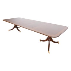 Baker Furniture Stately Homes Georgian Banded Mahogany Extension Dining Table