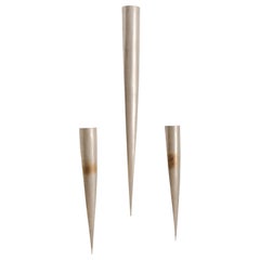 Stainless steel French sconces, 80's