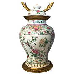 19th Century Chinese Famille Rose Vase/Lamp 1