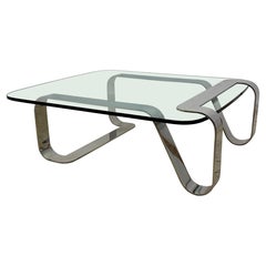 Garry Gutterman “Odessey” Polished Steel and Glass Coffee Table, 1974