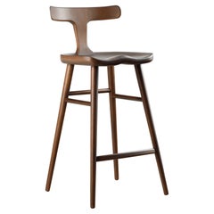 Anvil Brown Solid Wood Bar Chairs with Back