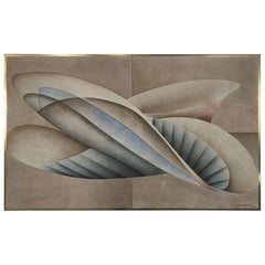 Assemblaggio post-moderno di feltro dipinto