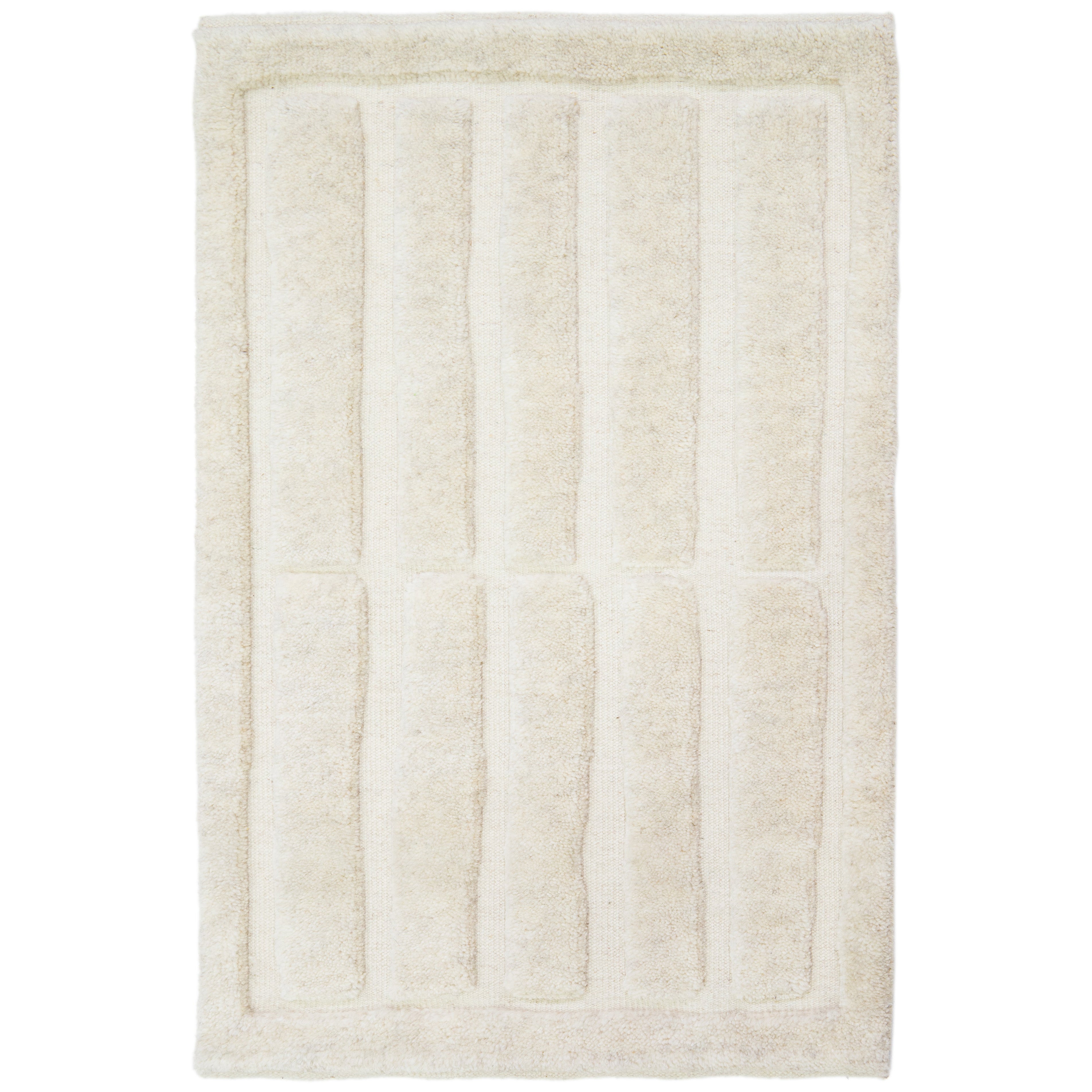 Apadana's Modern Moroccan Handmade Custom Wool Rug