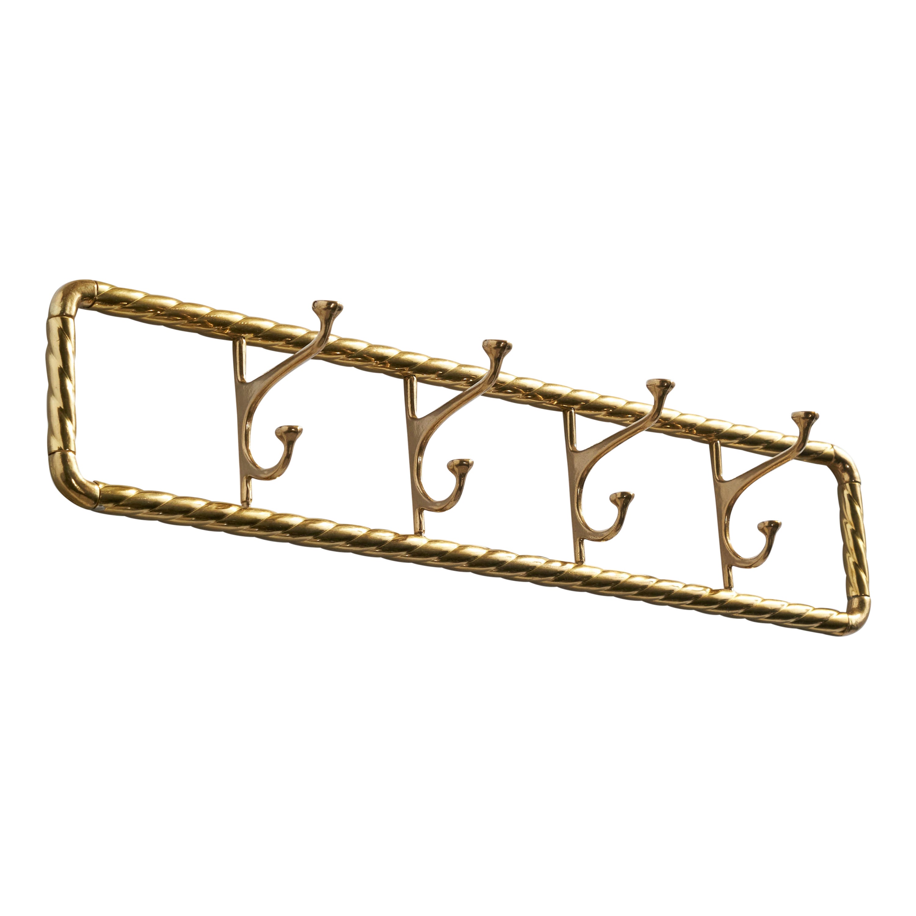 Italian Designer, Coat Rack, Brass, Italy, 1940s