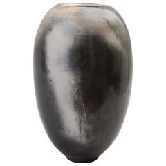 Contemporary (2015) Smoke Fired Vase, One of a Kind, Karen Swami