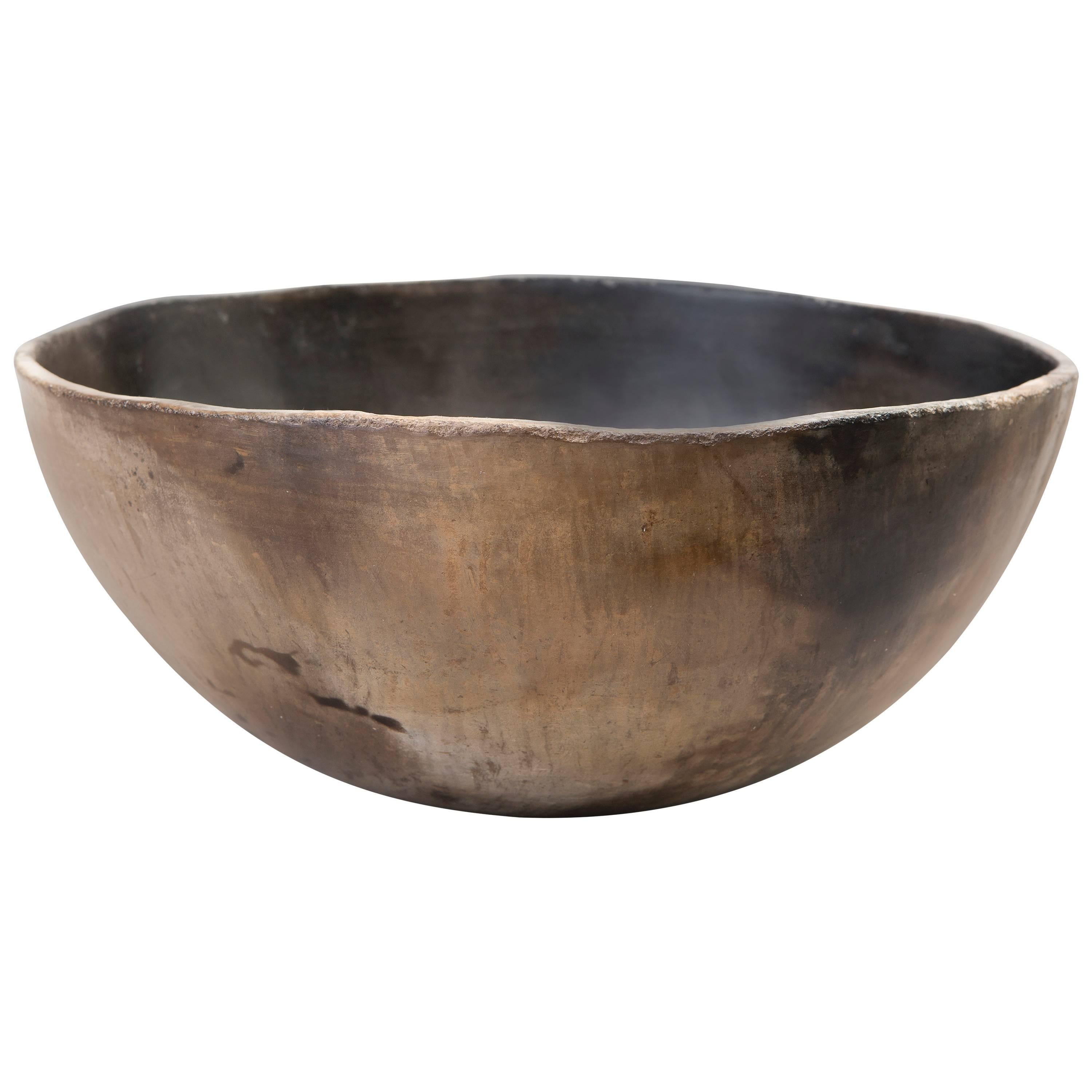 Contemporary 2015 Smoke Fired Bowl, One of a Kind, Karen Swami