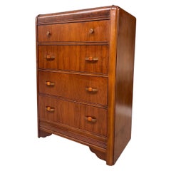 Antique Waterfall Dresser with Distinctive Art Deco Design and original hardware