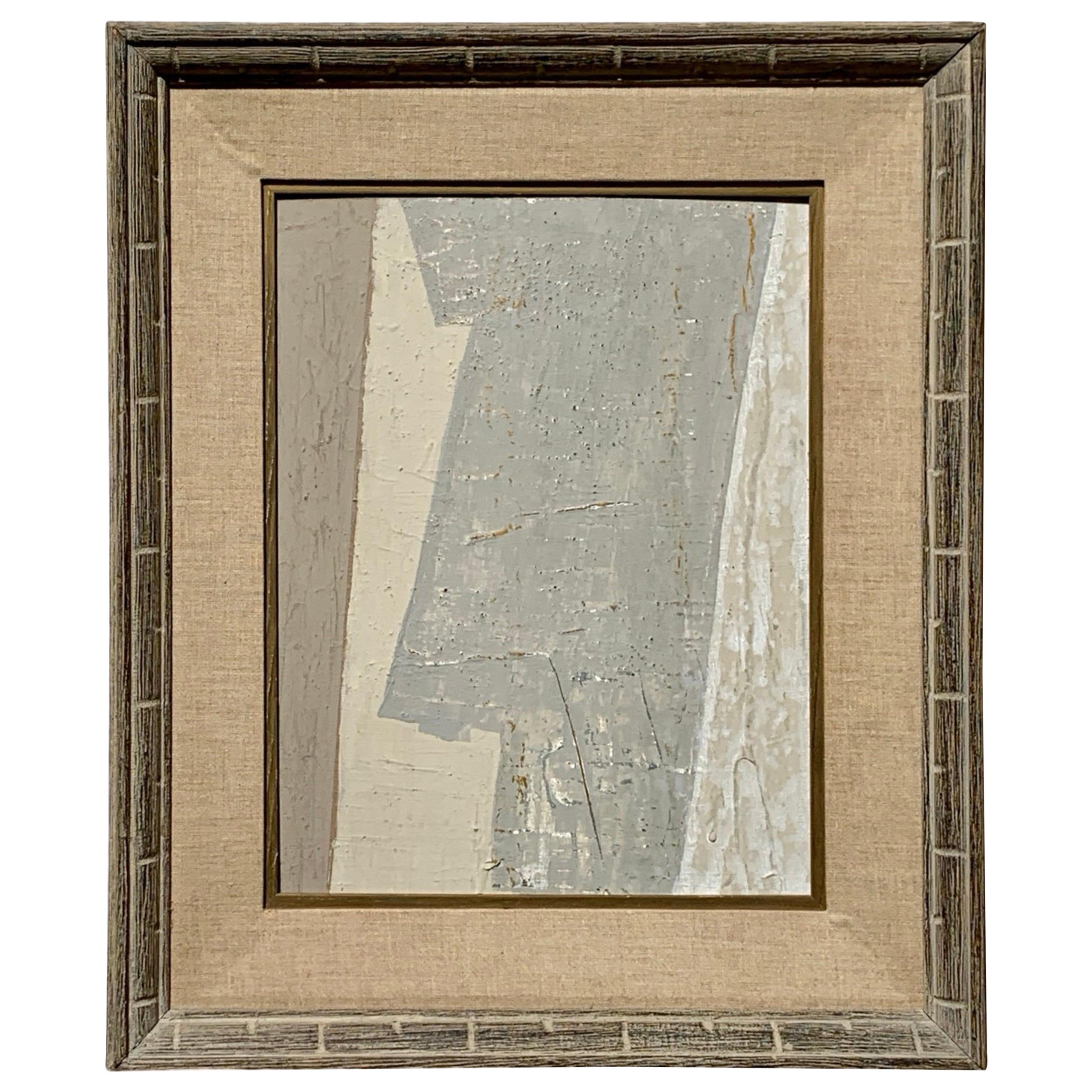 Contemporary Neutral Color Mixed-Media Abstract Vintage Frame by Artist Machado