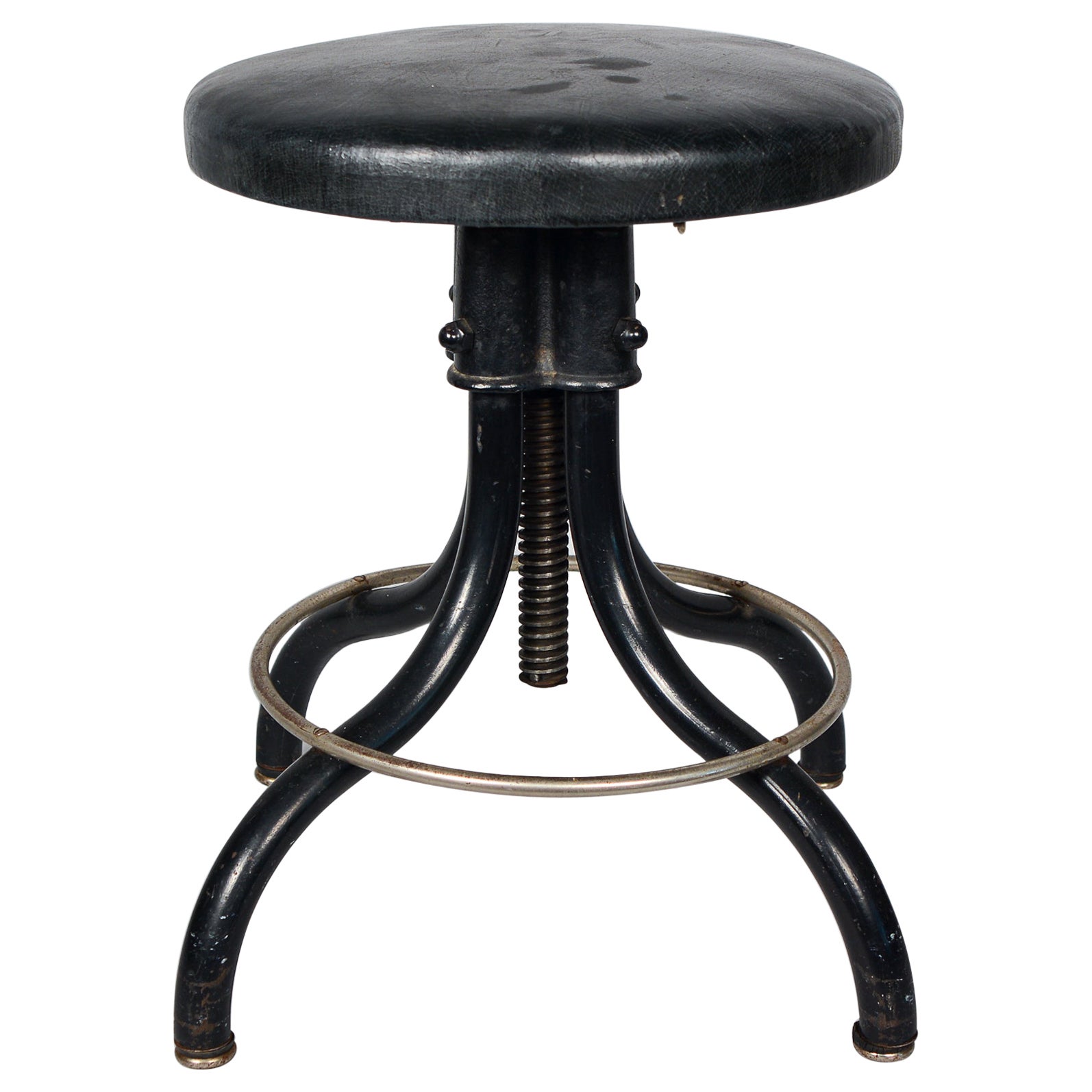 Adjustable Industrial Steel Stool by Hamilton Manufacturing For Sale