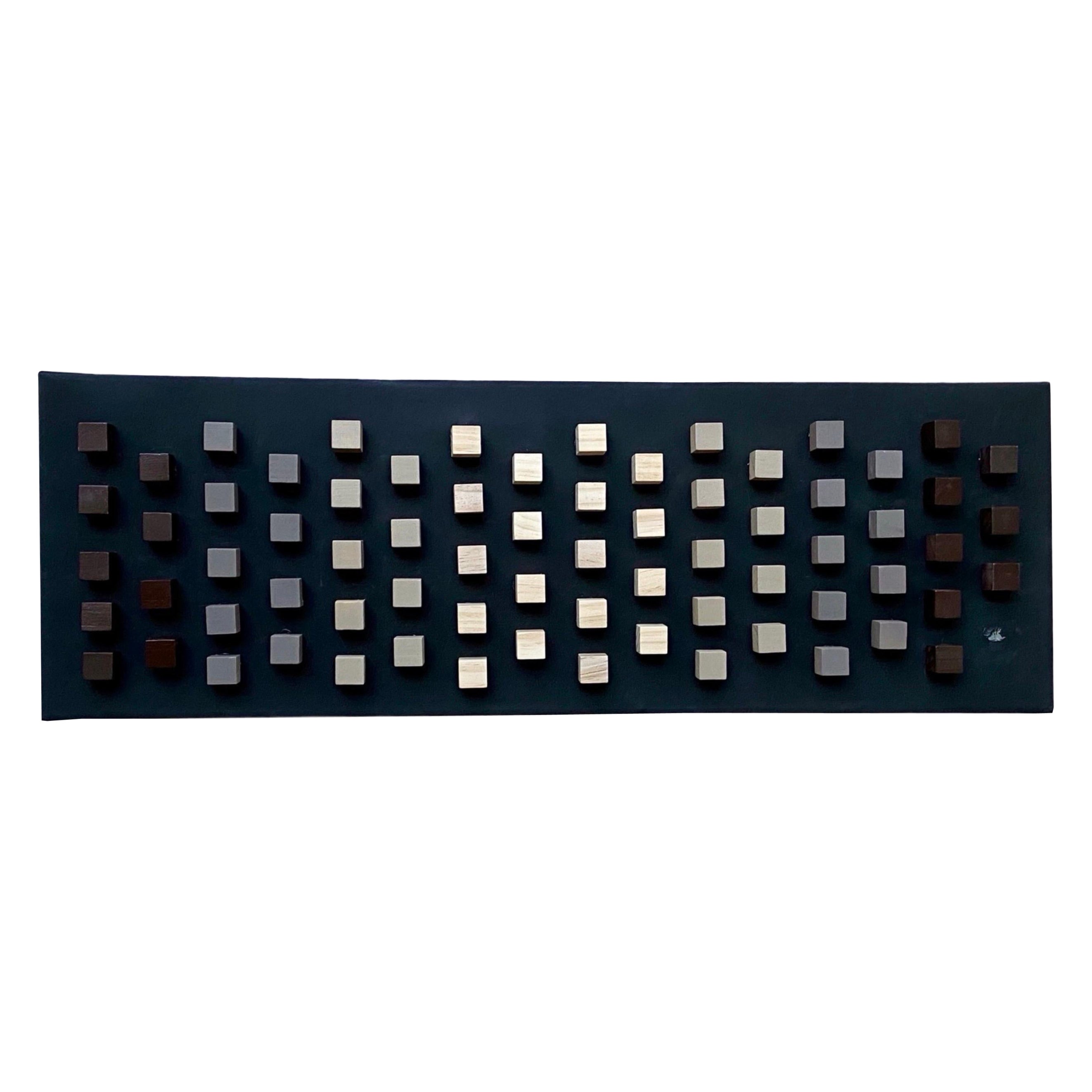 Sculpture originale en bois et acrylique en noir et Brown par Machado