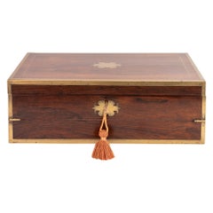 Antique Brass Mounted Mahogany Writing Slope by N Middleton c1825