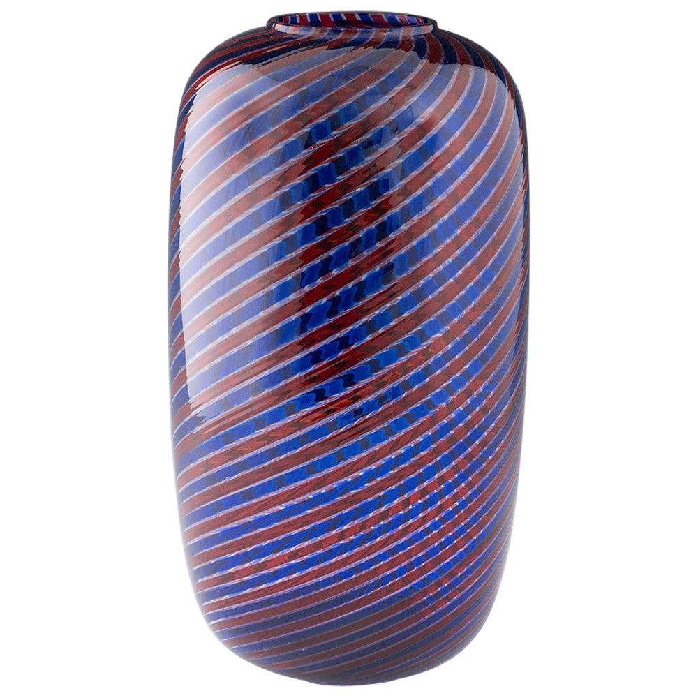 Venini Vaso a Spirale Canne di Murano 1990